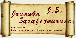 Jovanka Sarafijanović vizit kartica